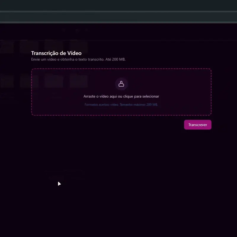 Transcrição de Vídeo com IA